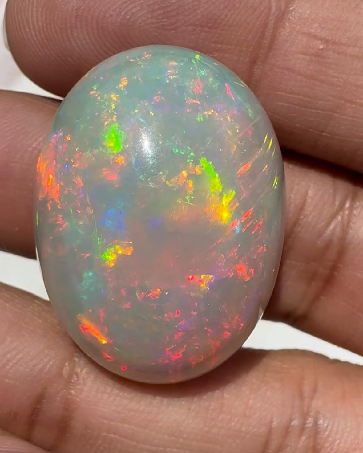 one of a kind natural ethiopian opal oval shape cabochon loose gemstone